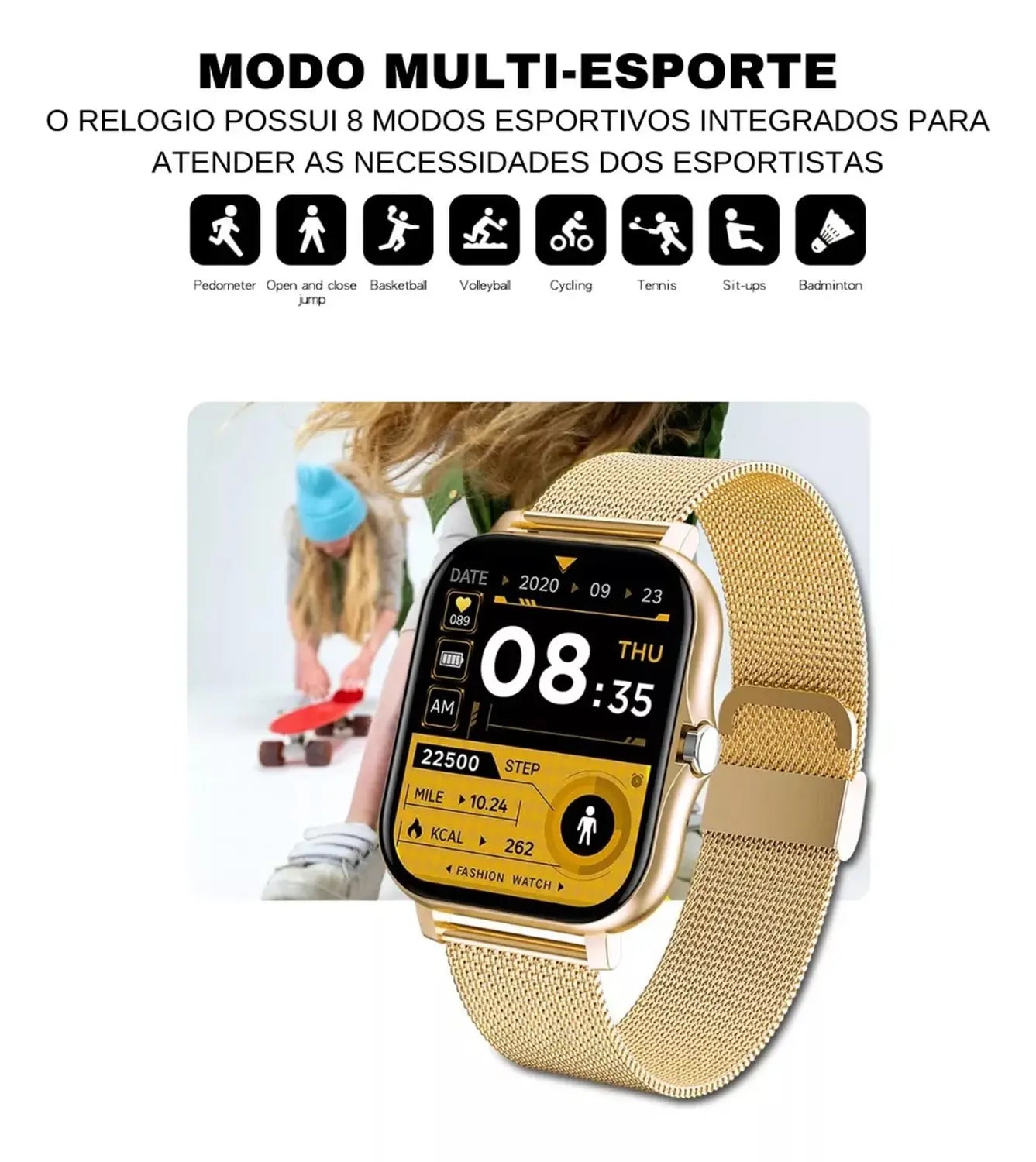 Smart Watch Fitness Unissex