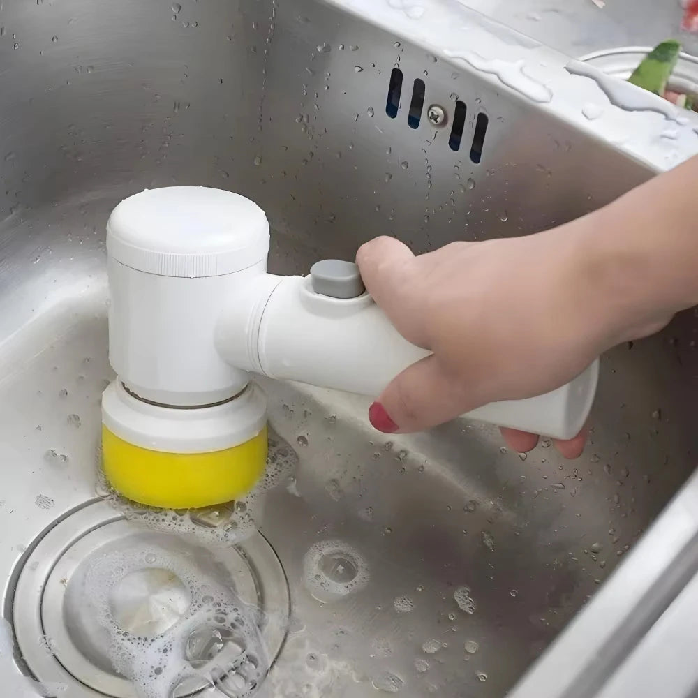 Escova de limpeza elétrica 5 em 1 multiuso sem fio para cozinha e banheiro