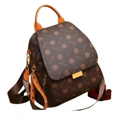 Mochila tamanho médio de couro feminina design elegante