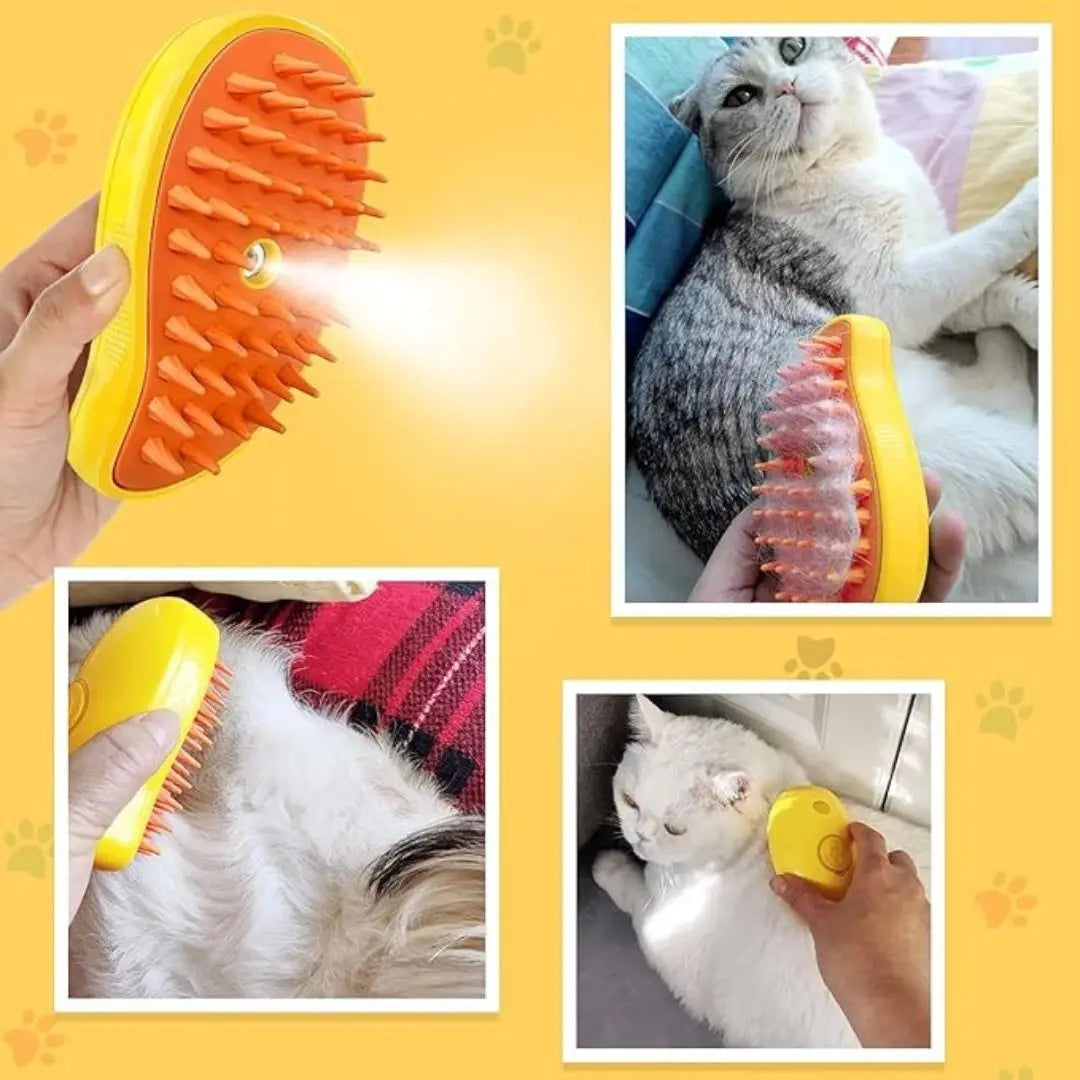 Escova de banho elétrica com jato de água para animais de estimação