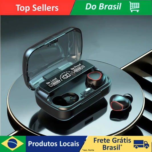 5.1 Bluetooth Headset with LED Digital Case-Waterproof, Long Battery, Touch Control