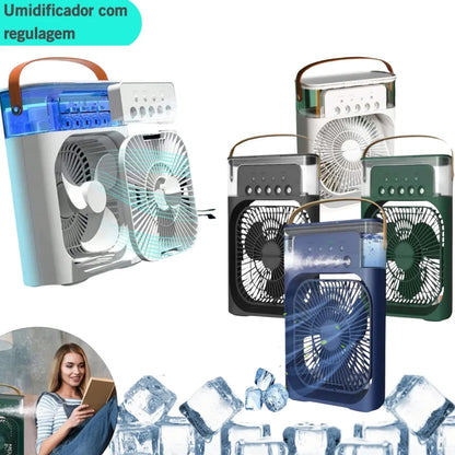 Mini Ventilador, Climatizador e Umidificador Portátil