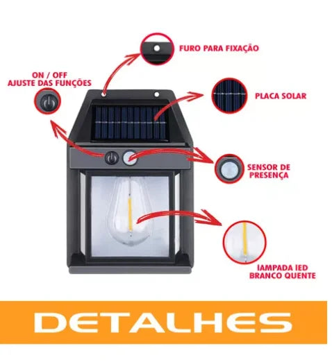 Luminária Solar Arandela