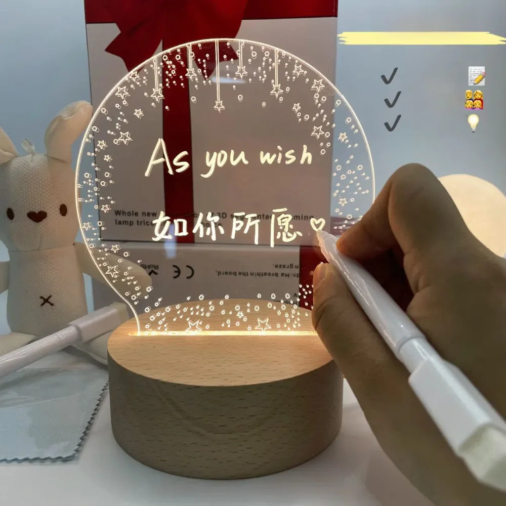 Luminária Lousa De Mesa 3D Com Led