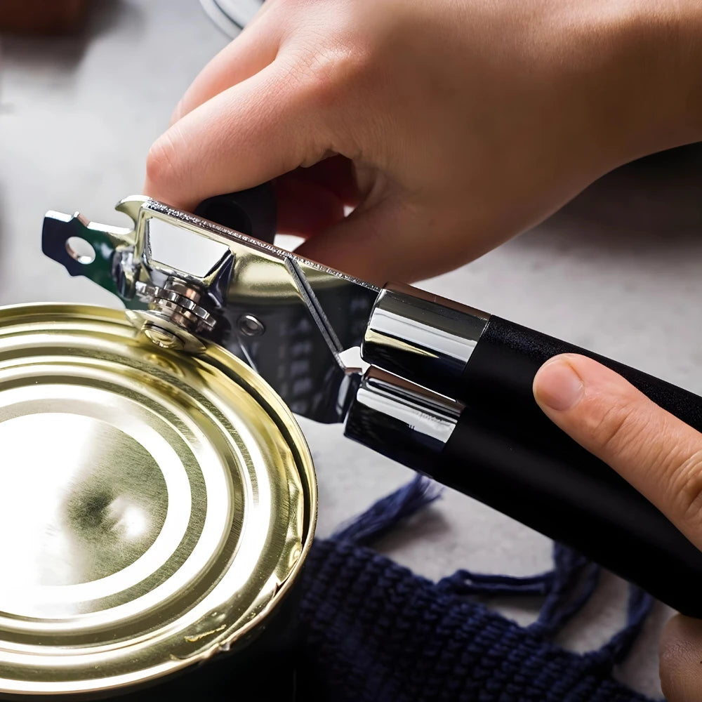 Abridor de latas e garrafas multifuncional em aço inoxidável