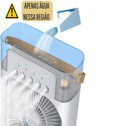 Mini Ventilador, Climatizador e Umidificador Portátil
