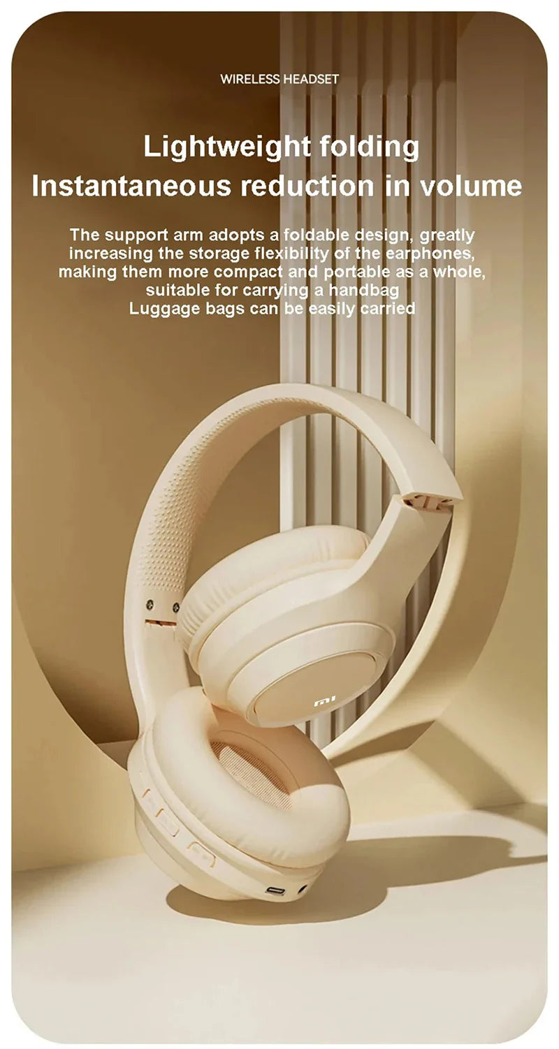 XIAOMI-TH30 Fones de ouvido sem fio Bluetooth 5.3, Gaming Headset, fone de ouvido esportivo com microfone Music Earbuds, fones de ouvido dobráveis, 250mAh