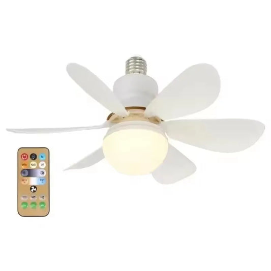Ceiling Fan Light LED 60W Simple Lights with E27 Remote Control for Home Living Room Study Household Decorative Fan Lighting