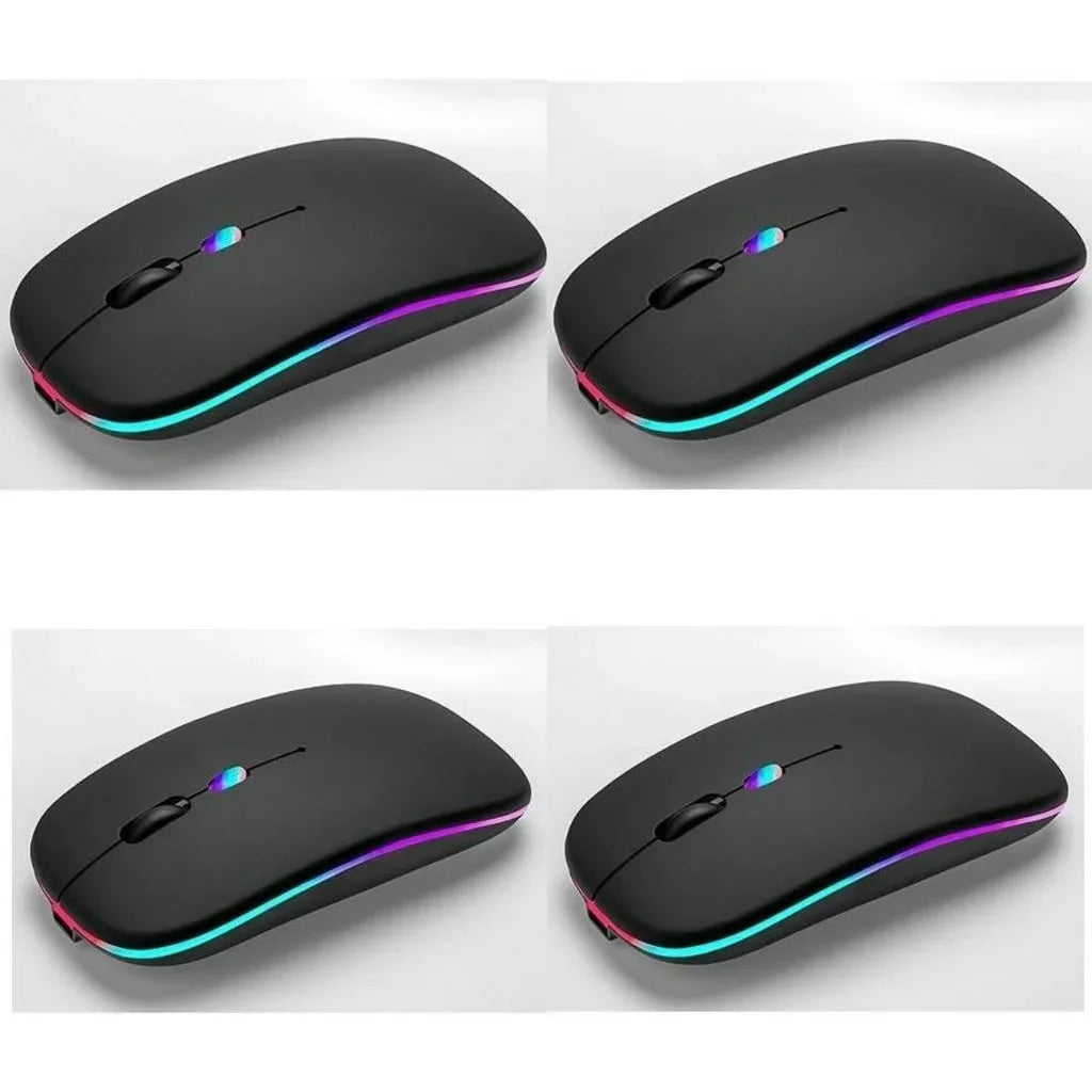 Mouse Sem Fio com Bluetooth Recarregável Wireless Led