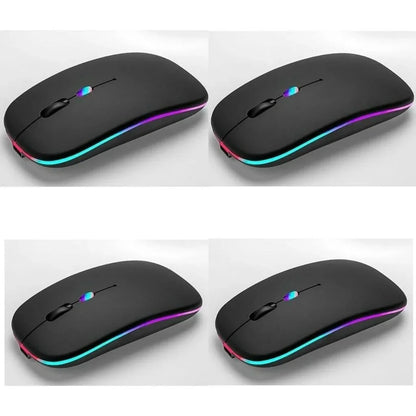 Mouse Sem Fio com Bluetooth Recarregável Wireless Led