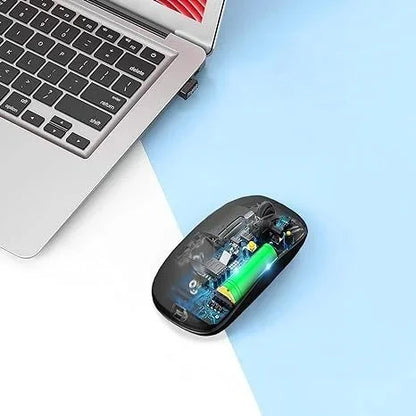 Mouse Sem Fio com Bluetooth Recarregável Wireless Led