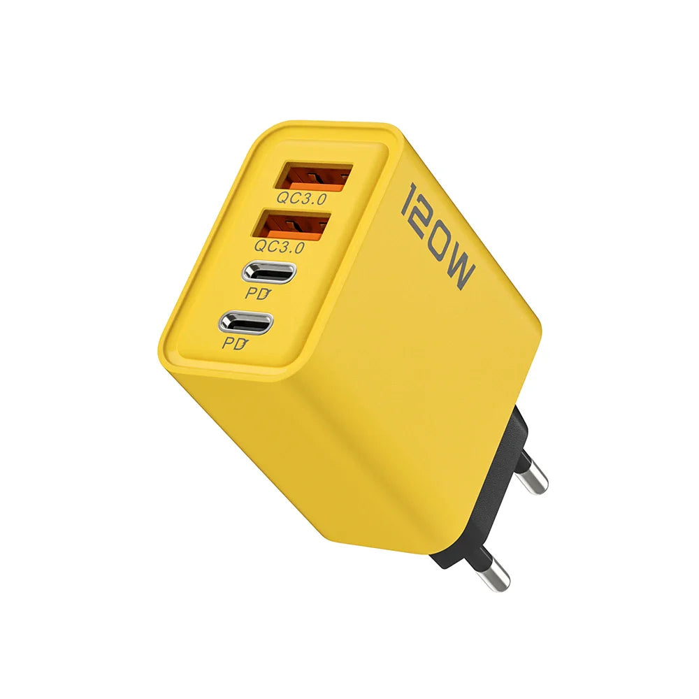 USB C PD carregador do telefone, carga rápida 3.0, tipo C, adaptador de carregamento rápido para iPhone 15, 14, Samsung, Xiaomi, Huawei, 4 portas