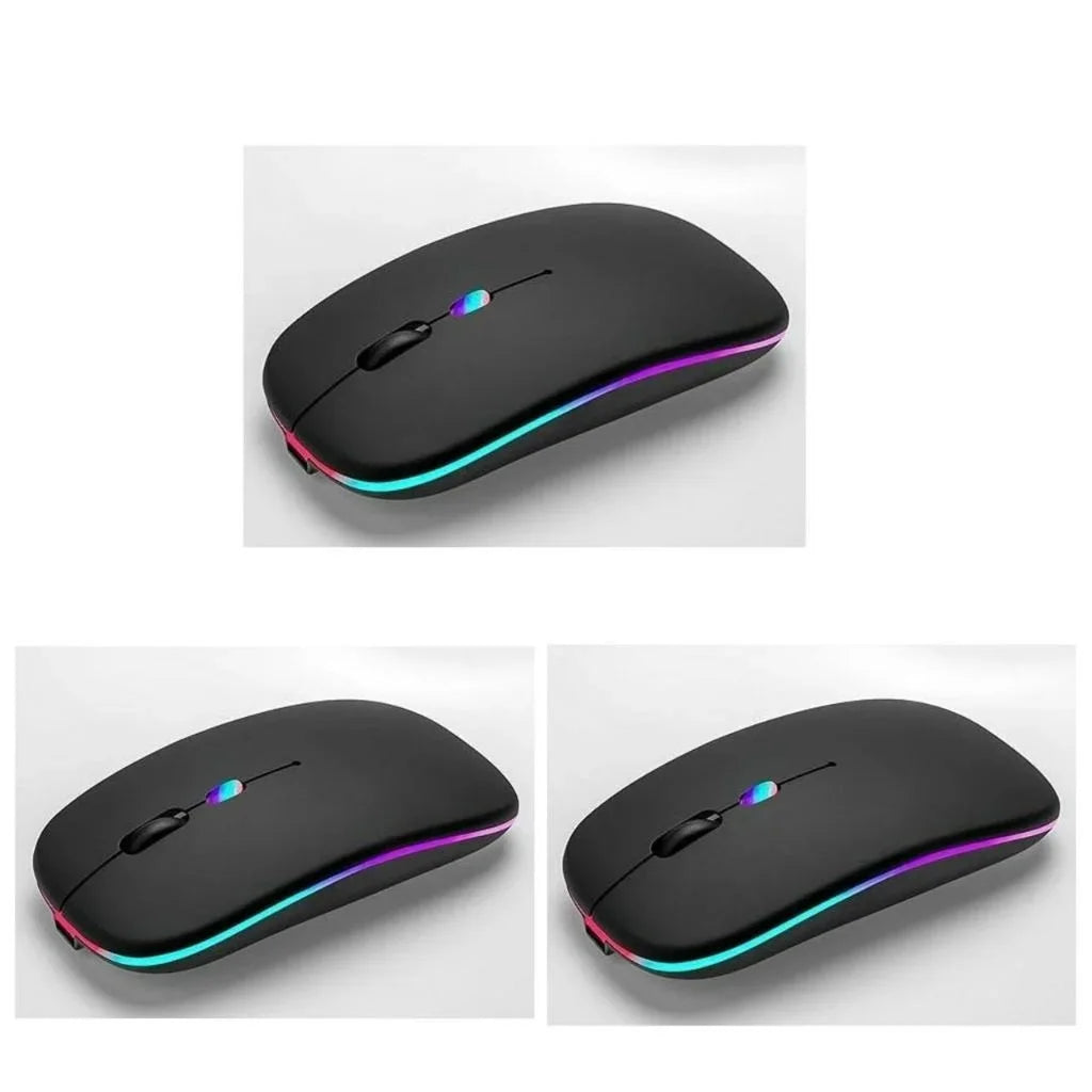 Mouse Sem Fio com Bluetooth Recarregável Wireless Led
