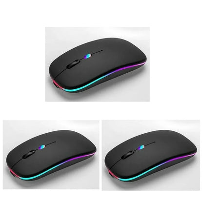 Mouse Sem Fio com Bluetooth Recarregável Wireless Led