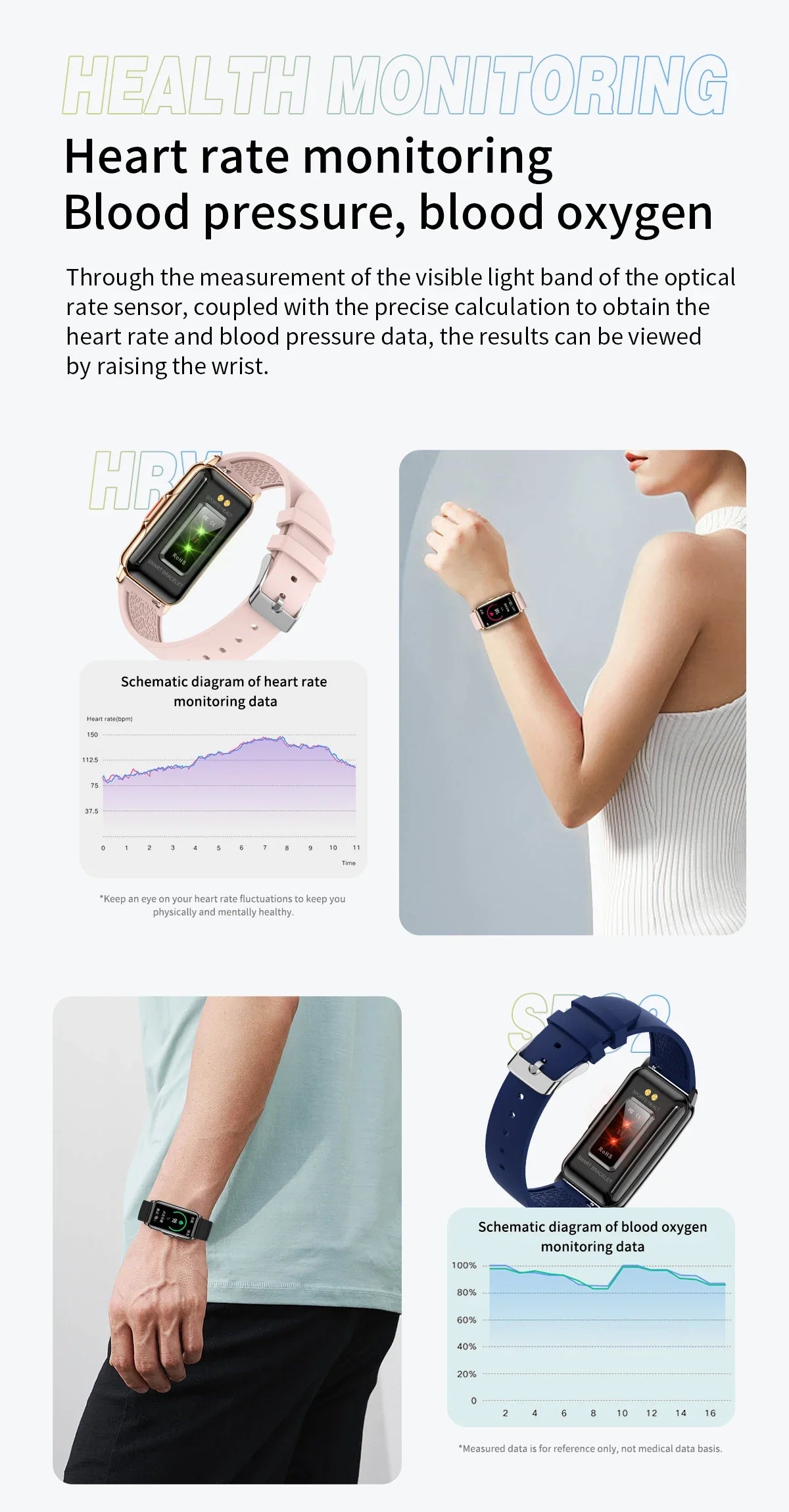 Smartwatch H80 para mulheres, frequência cardíaca, monitor de sono, smartwatch para IOS e Android, pedômetro esportivo, linda pulseira, fêmea, novo, 2024