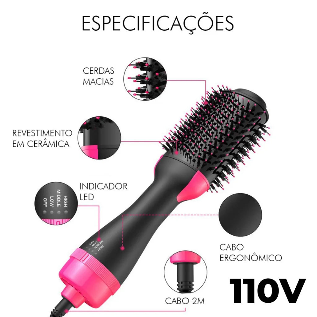 Escova Secadora Alisador Elétrica